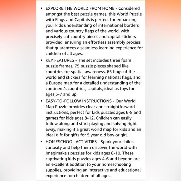 NWT Mapology World Map Puzzle with Countries, Flags and Capitals - Picture 12 of 14